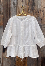 Dylan Dylan Tara Crochet Tie Waist Top White
