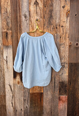 Dylan Dylan Jolie Denim Embroidered Top