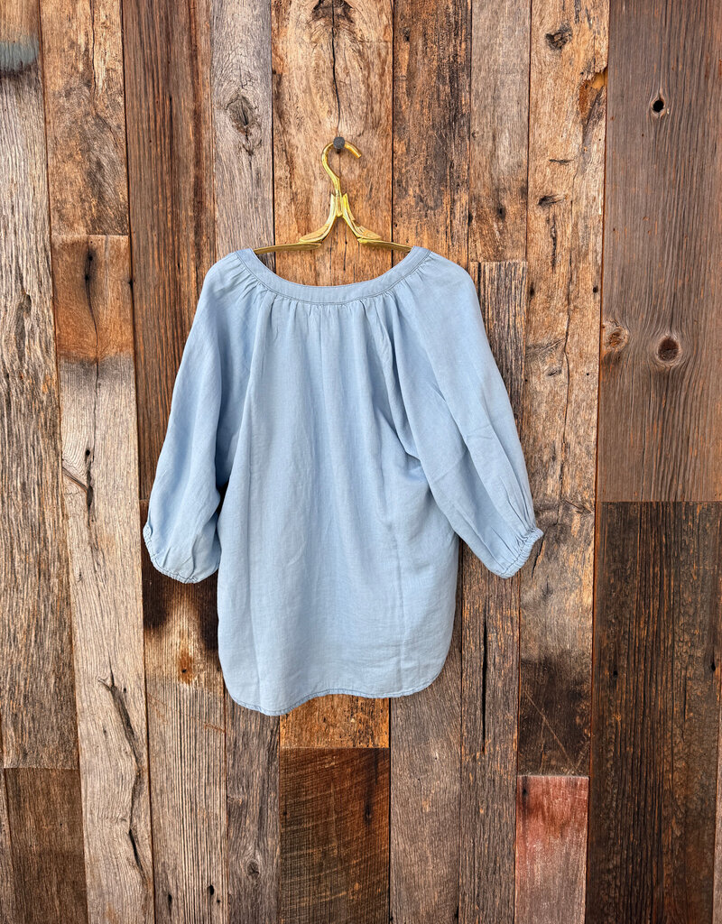 Dylan Dylan Jolie Denim Embroidered Top
