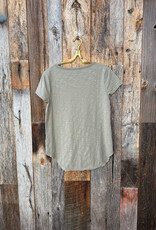 Dylan Dylan Deep V-Shirt Tail Tee Olive