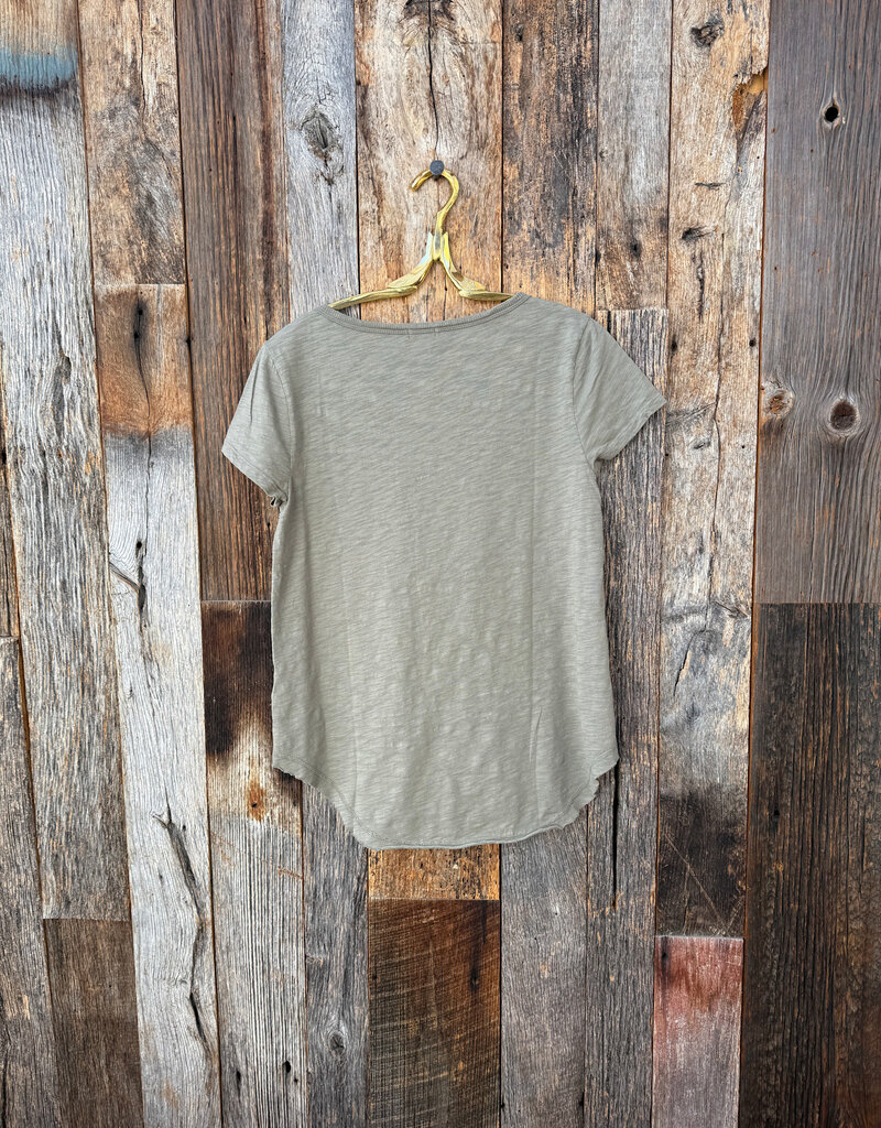 Dylan Dylan Deep V-Shirt Tail Tee Olive