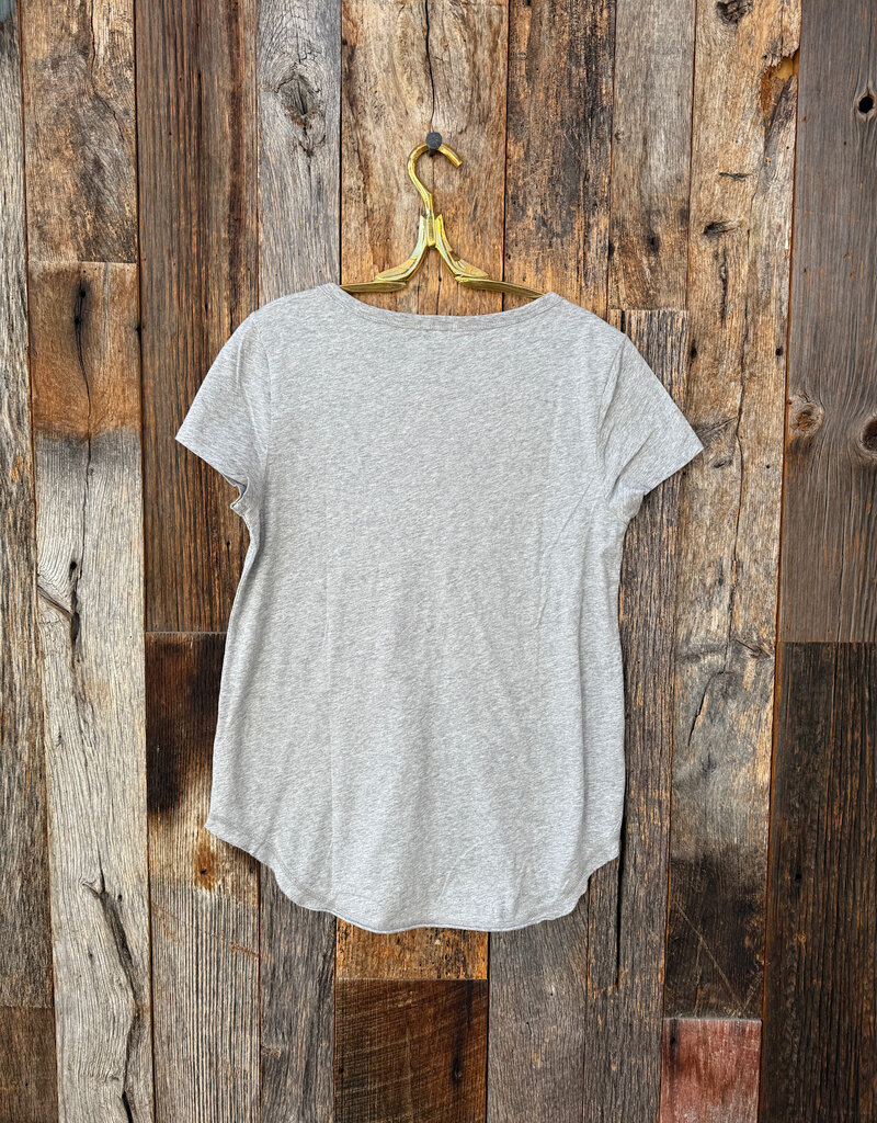 Dylan Dylan S/S Deep V-Shirt Tail Tee Heather