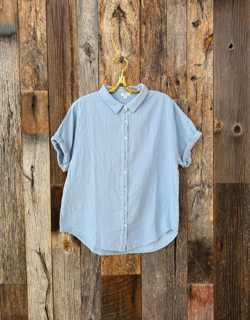 Dylan Dylan S/S Roll Sleeve Shirt Blue Jean