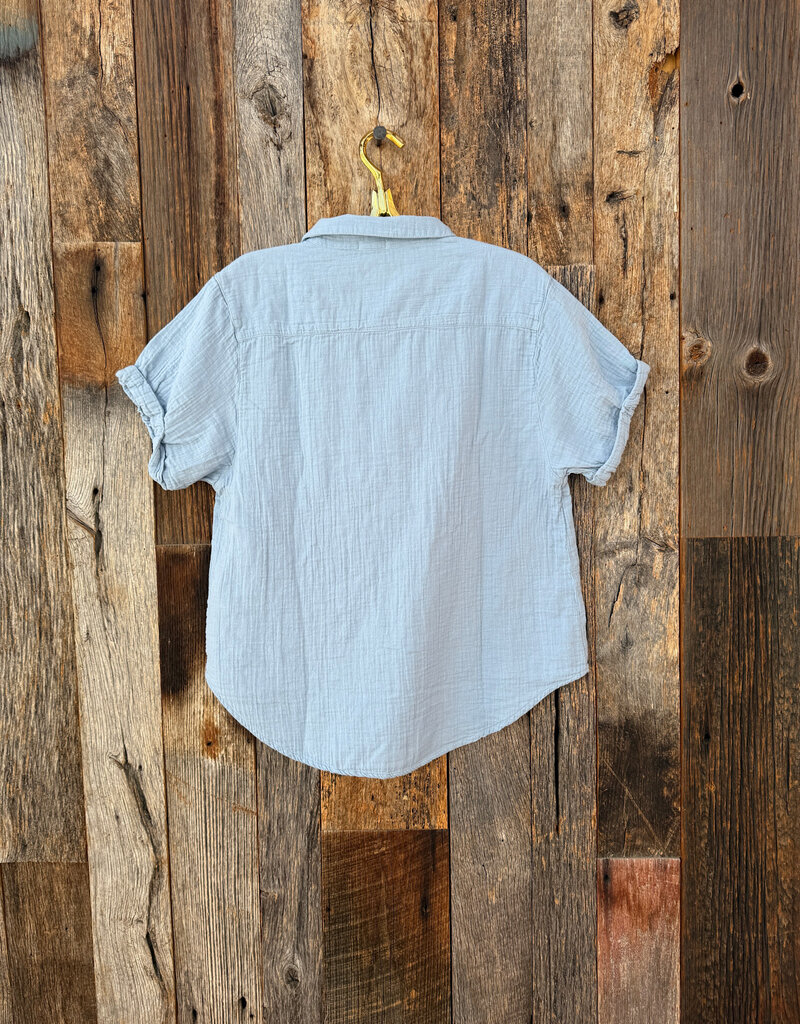 Dylan Dylan S/S Roll Sleeve Shirt Blue Jean