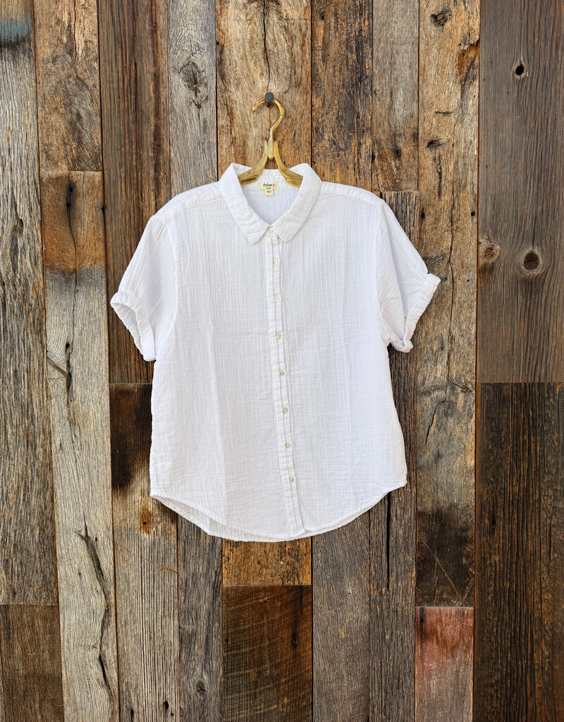 Dylan Dylan S/S Roll Sleeve Shirt White