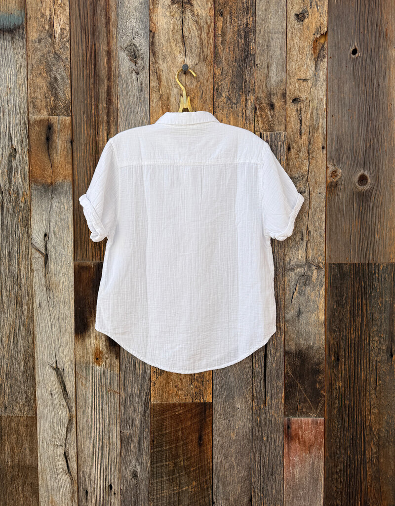 Dylan Dylan S/S Roll Sleeve Shirt White