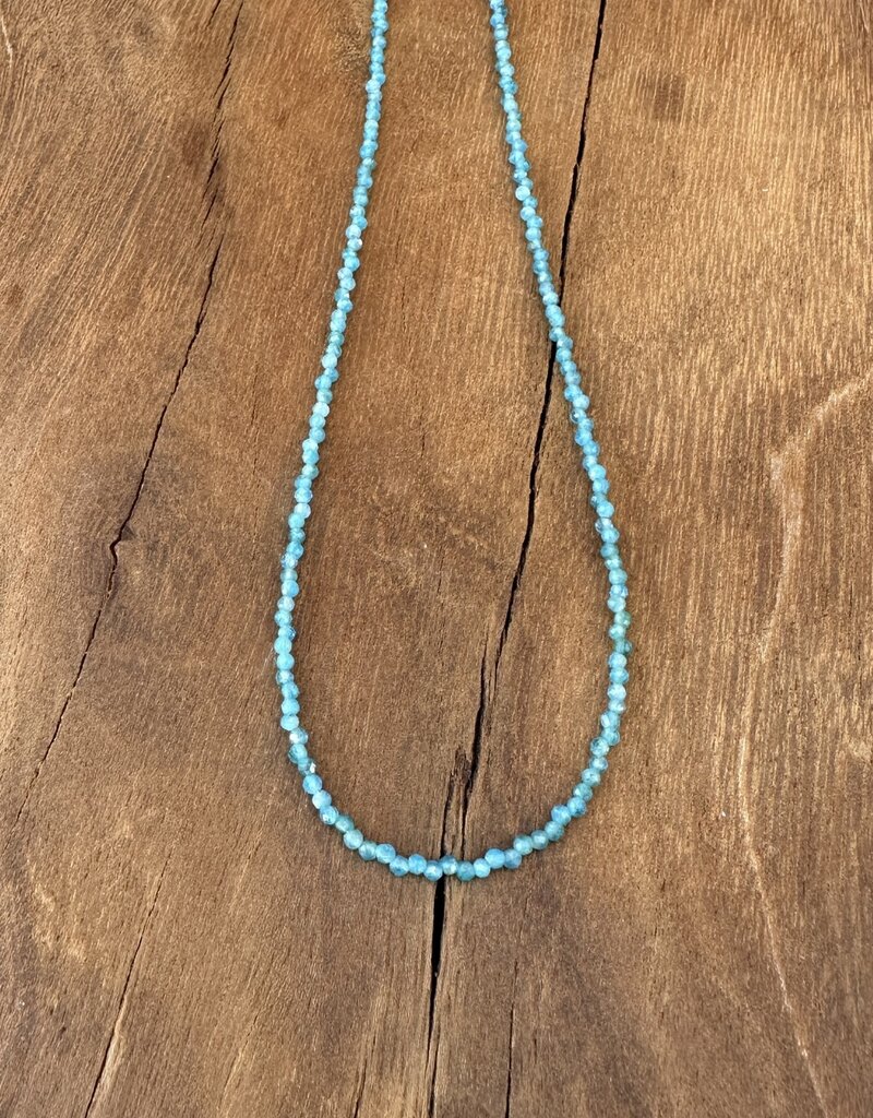 Radiant Malas Tiny Intention Necklace Blue Apatite 16"