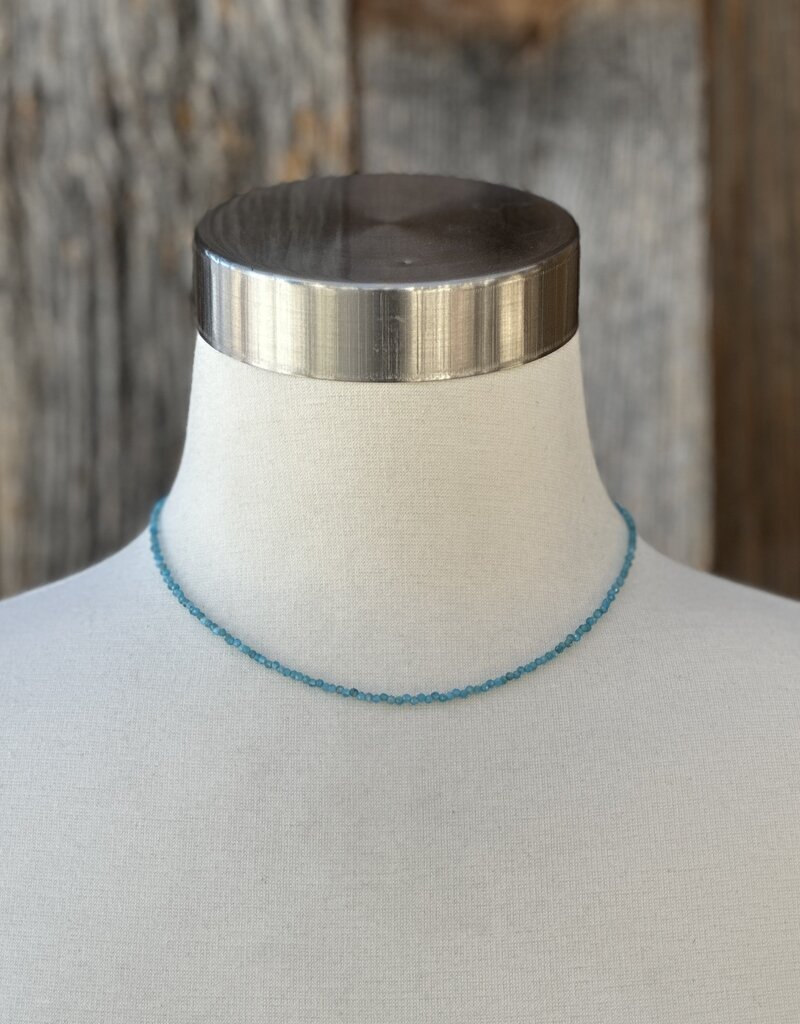 Radiant Malas Tiny Intention Necklace Blue Apatite 16"