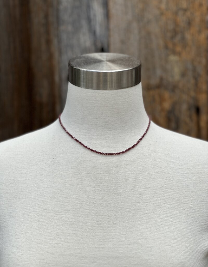 Radiant Malas Tiny Intention Necklace Garnet 16"