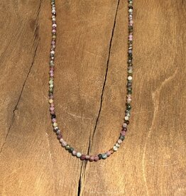 Radiant Malas Tiny Intention Necklace Watermelon Tourmaline 16"