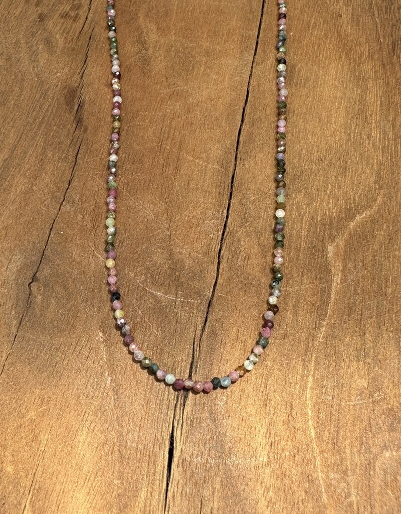 Radiant Malas Tiny Intention Necklace Watermelon Tourmaline 16"