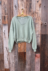 Project Social T Project Social T Hazel Scoop Neck Sweatshirt Dark Sage