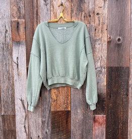 Project Social T Project Social T Hazel Scoop Neck Sweatshirt Dark Sage