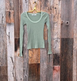 Project Social T Project Social T What's The Scoop Rib L/S Dark Sage