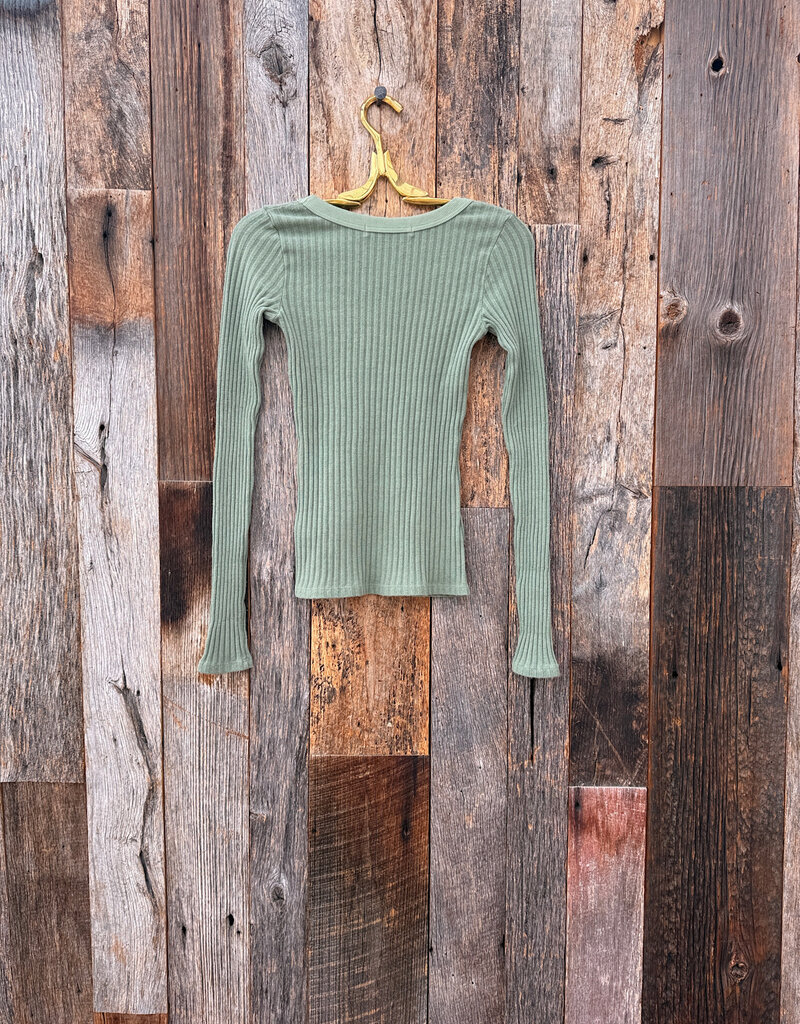 Project Social T Project Social T What's The Scoop Rib L/S Dark Sage