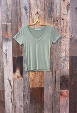 Project Social T Project Social T Ivette V-Neck S/S Dark Sage