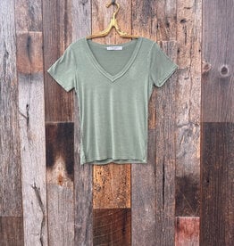Project Social T Project Social T Ivette V-Neck S/S Dark Sage