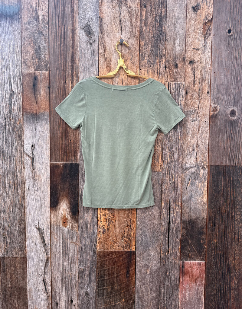 Project Social T Project Social T Ivette V-Neck S/S Dark Sage