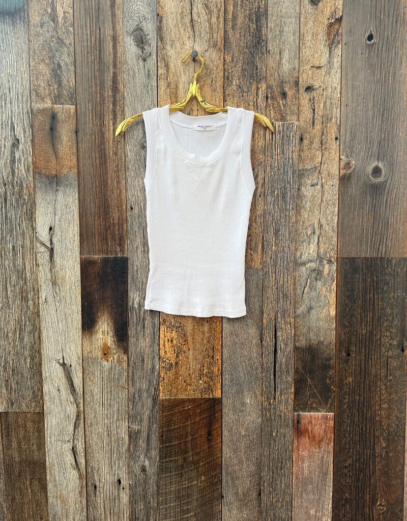 Project Social T Project Social T Rib Ringer Tank White