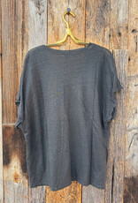 Milio Milano Milio Milano Linen V-Neck Tee Charcoal