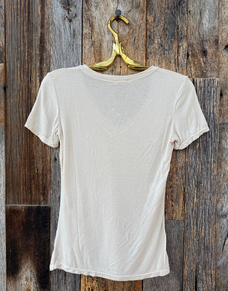 Milio Milano Milio Milano Slim Fit V-Neck Tee Beige