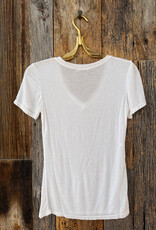 Milio Milano Milio Milano Slim Fit V-Neck Tee White