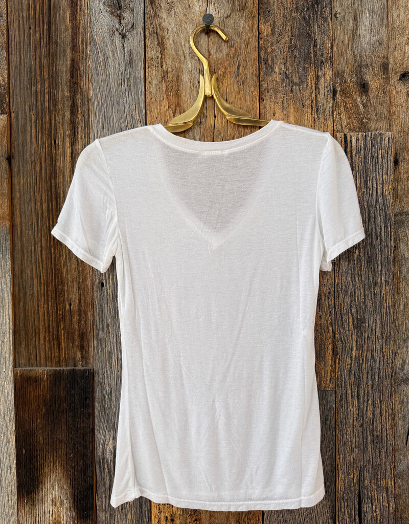 Milio Milano Milio Milano Slim Fit V-Neck Tee White