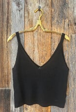 Milio Milano Milio Milano Viscose Rib Crop Tank Black