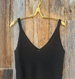 Milio Milano Milio Milano Viscose Rib Crop Tank Black