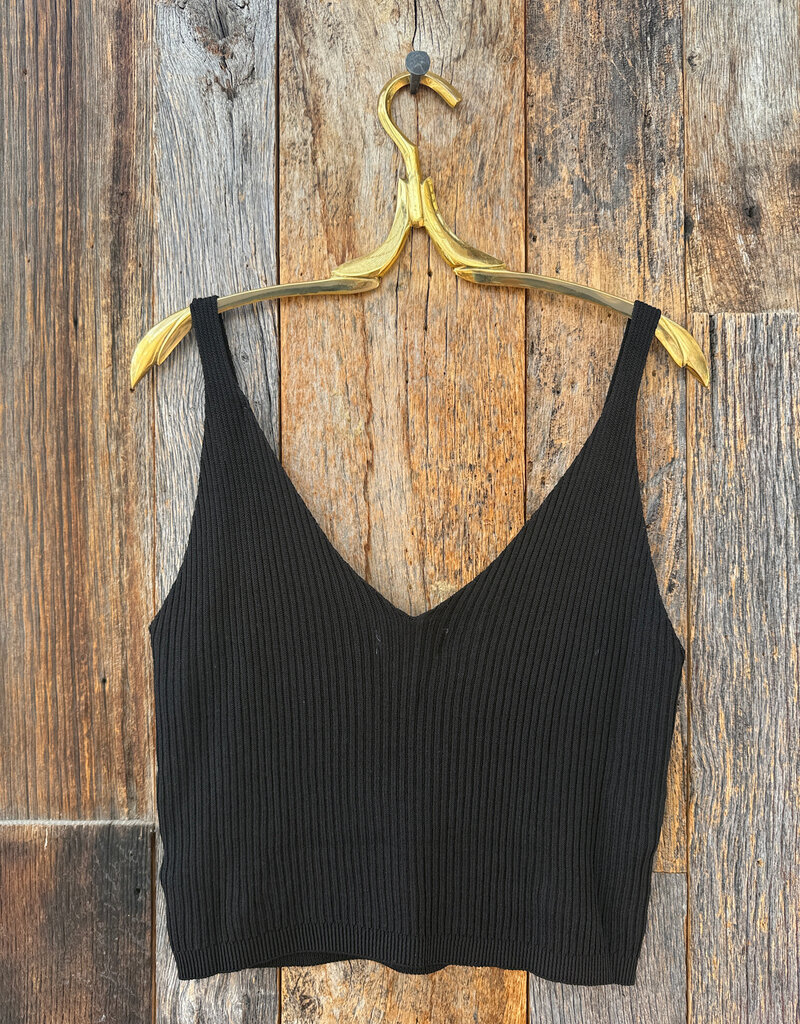 Milio Milano Milio Milano Viscose Rib Crop Tank Black