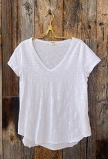 Dylan Dylan Deep S/S V-Shirt Tail White