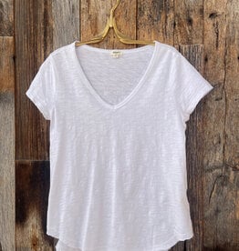 Dylan Dylan Deep S/S V-Shirt Tail White