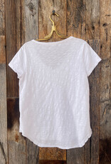 Dylan Dylan Deep S/S V-Shirt Tail White