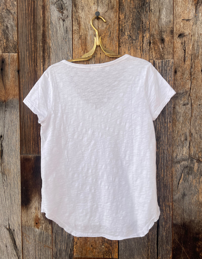Dylan Dylan Deep S/S V-Shirt Tail White