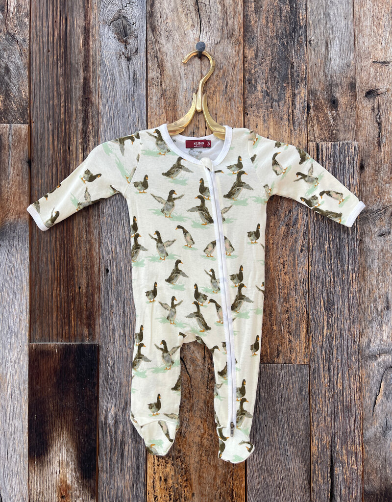 Milkbarn Milkbarn Organic Zipper Footed Romper Duck