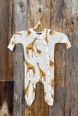 Milkbarn Milkbarn Bamboo Footed Romper Orange Giraffe