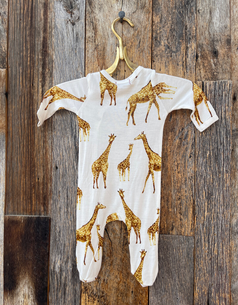 Milkbarn Milkbarn Bamboo Footed Romper Orange Giraffe