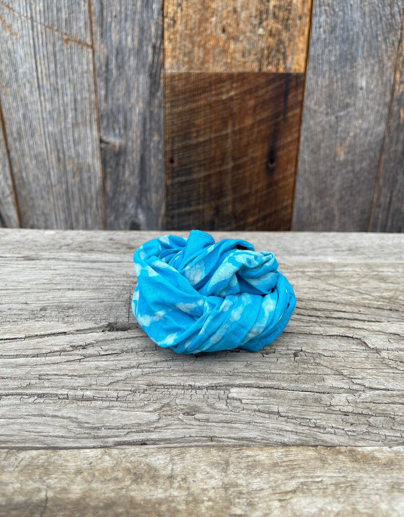Anju Jewlery Anju Jewlery Block Printed Bandana Aqua Circle Teardrop