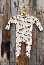 Milkbarn Milkbarn Organic Zipper Footed Romper Natural Dog