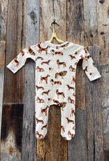 Milkbarn Milkbarn Organic Zipper Footed Romper Natural Dog