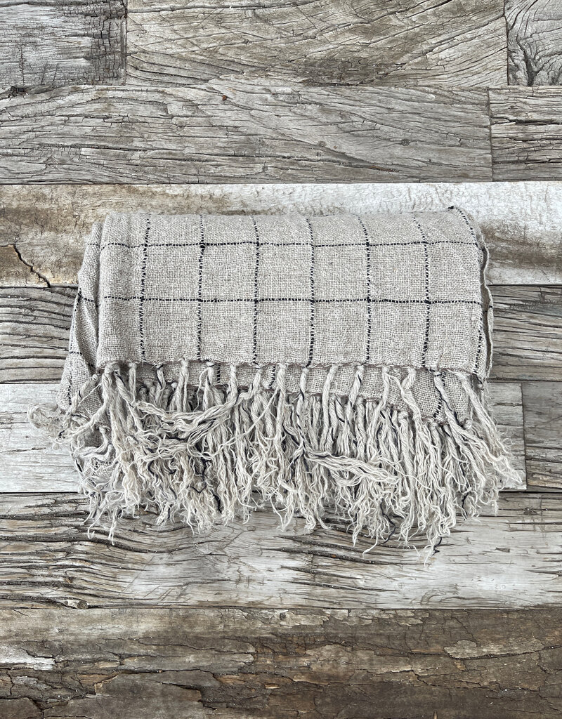 Blue Ocean Traders Charleroi Handwoven Linen Throw