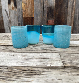 verve culture Verve Culture Mexican Handblown Glasses Set of 4 - Aqua
