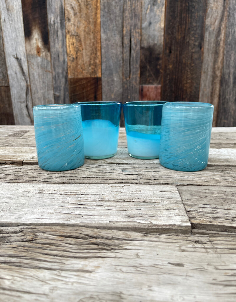 verve culture Verve Culture Mexican Handblown Glasses Set of 4 - Aqua