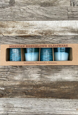 verve culture Verve Culture Mexican Handblown Glasses Set of 4 - Aqua