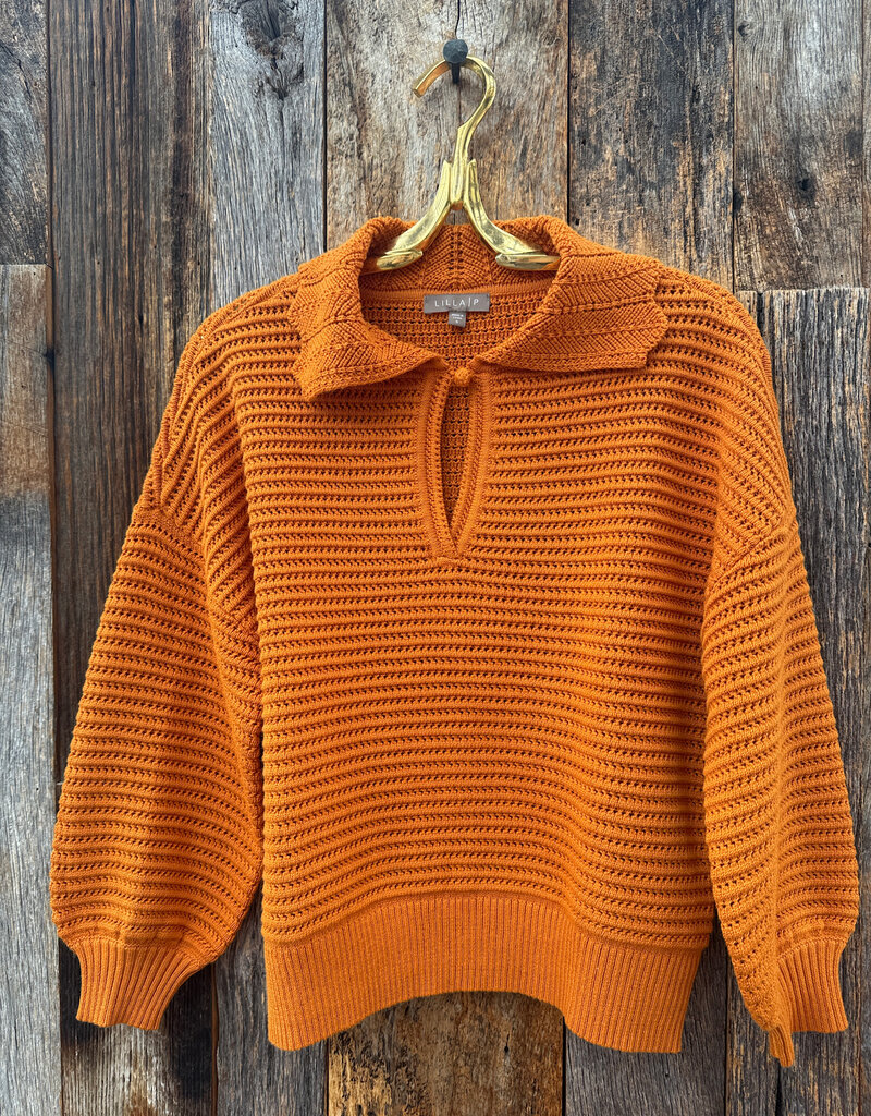 Lilla P Lilla P Scalloped Collar Sweater Marigold