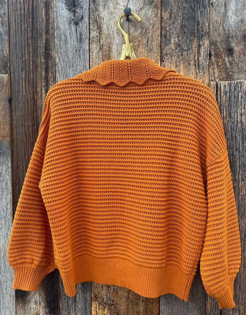 Lilla P Lilla P Scalloped Collar Sweater Marigold