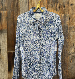 Cino Cino Button Down Shirt 10205 Watercolor Paisley Blue