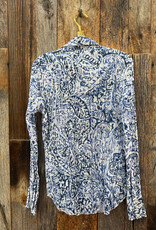 Cino Cino Button Down Shirt 10205 Watercolor Paisley Blue