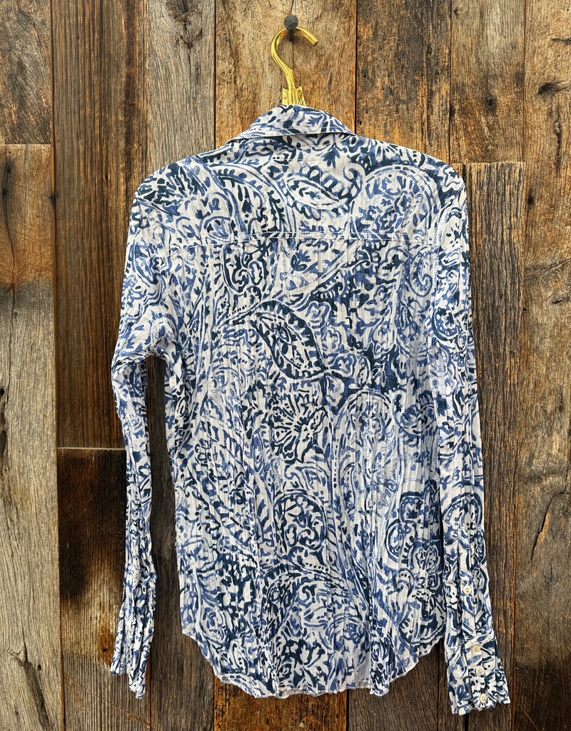 Cino Cino Button Down Shirt 10205 Watercolor Paisley Blue