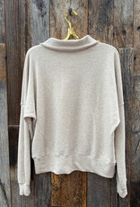 Perfect White Tee French Terry 1/2 Zip Oatmeal